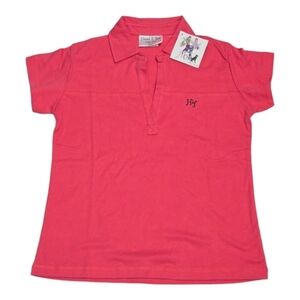 Head To Toe Pink Collared Tee Shirt Womens Size US 10